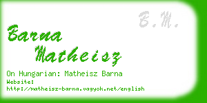 barna matheisz business card